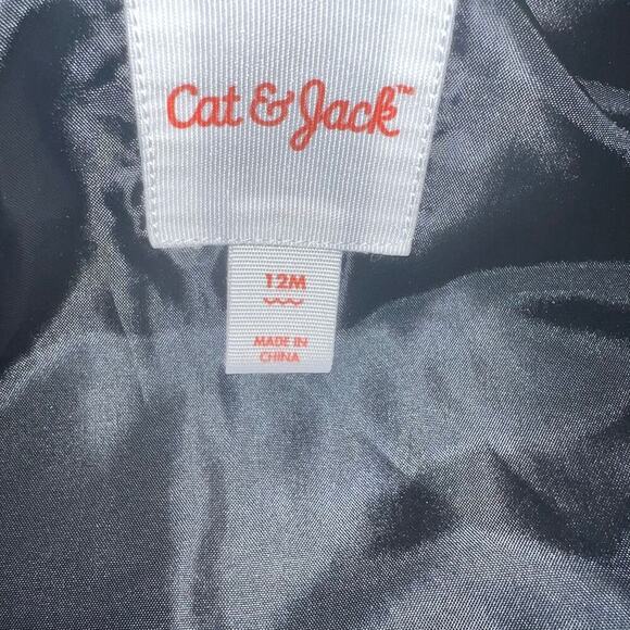 Cat & Jack size 12M gray fleece lined hood poly filled zip pocket infant puffer - Picture 7 of 8